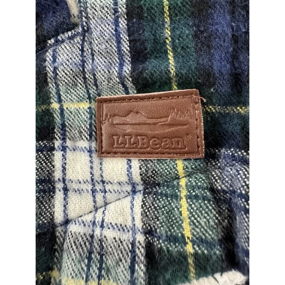 L.L. Bean Scotch Plaid Flannel Hoodie Womens Large Sherpa Fleece Lined Zip Shirt - Picture 4 of 11